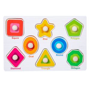 MKS Mainan Anak Puzzle Knob Kayu Jigsaw Karakter Lucu Wooden Puzzle Gagang Knop Kayu Mainan Edukatif Edukasi Bergambar MK110