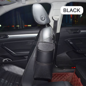 SEAMETAL Car Seat Side Hanging Cup Bag Storage Box Hanging Water Cup Holder Leather Auto Storage Bag Organizers