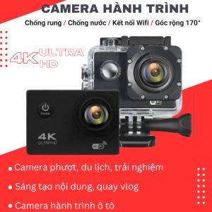 Camera hành trình chống nước chống rung 4K ULTRA HD Camera hành trình xe máy Camera hành trình quay góc rộng kết nối Wifi kèm thẻ nhớ