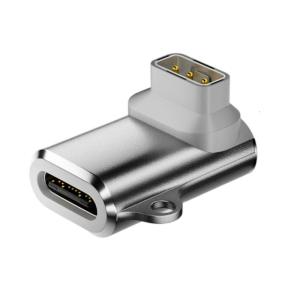 Aluminum Alloy Magnetic ChargingAdapter Type C To 3 Pin With LED Light Portable Keyring For Wearable Devices