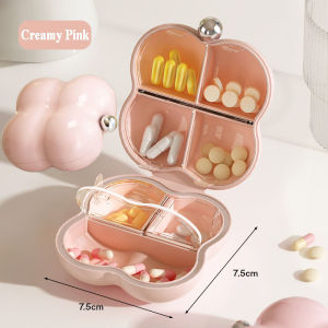 Pill Organizer Portable Small Pill Box 7 Compartments Pill Dispenser Box Portable Storage Box with Anti-mixing