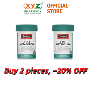 Swisse 3-in-1 Metabolism 60 Tabs Support Carb & Oil Metabolism for Heavy Meal Days
