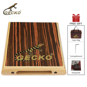 GECKO travel cajon wooden percussion box instrument cajon with adjustable strings carrying case PAD1