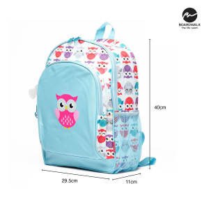 BOARDWALK MONIEGA KIDS SCHOOL BAGS FOR GIRLS With detachable lunchbag owl design