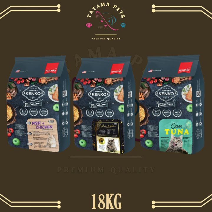 Kitomo Kenko Nutrition Super Premium Cat Food 18KG (Fish & Chicken
