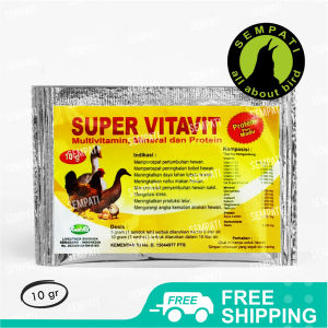 SEMPATI Vitamin Ternak Ayam Super Vitavit 10 Gr Protein Plus Madu Multivitamin Bebek Piyik Burung Obat Vitamin Unggas Ayam Burung Itik Bebek Telur Petelur Pedaging Raid All