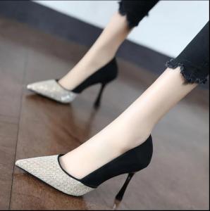 Huilm womens high-heeled sandals 9cm shallow mouth stiletto high-heeled high-heeled shoes ins new spring temperament high-heeled banquet dress shoes