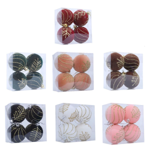 1 Pack Velvety Christmas Tree Ball Assorted Color Flocking Materials Pendant Easy Hanging Holiday Decorations