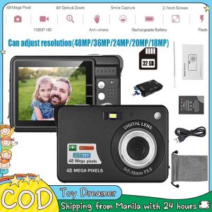 Camera For Vlogging Mini Camera Photography kids toys Outdoor Travel Family and Friends Parties with 32G Memory Card and Card Reader Auto Focus 1080P HD 48 Mp