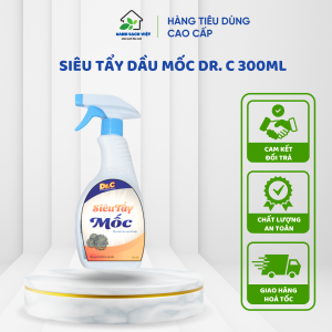 Siêu tẩy mốc DRC trên áo quần vải chăn ga gối khăn trắng mà không làm hòng sợi vải chai 300ml