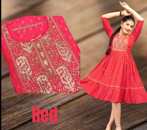 Kids Kurtis Anarkali Style Comes With FREE GOLD Colour Legging (KK1) Size 323436 &38 (7 - 11 Years) Ready Stock!!!