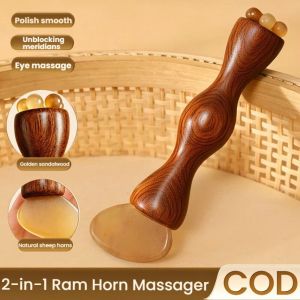 NOBLELYN Lotus Flower Sandalwood Facial Massage Comb 2 In 1 Handheld Acupressure Massage Tool Double Ended Facial Massage Comb for Facial Massage and Acupoint Pressing