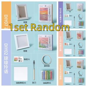 DIY Soft Pastels Crayons Oil Painting Art Kit Fresh Natural Style BedRoom Decor With Frame Gifts