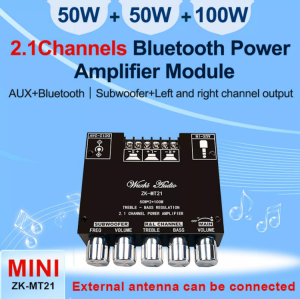 แอมป์จิ๋วZK-MT21/MT21S ลำโพง บลูทูธ บอร์ดขยายเสียงสเตอริโอ ซับวูฟเฟอร์ บลูทูธ 5.0 50WX2+100W 2.1 แชนแนล