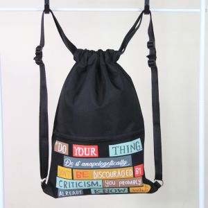 (Bisa COD) Tas Serut Anti Air Water Proof String Bag / Draw String / Gym Sack Tas Olahraga Pria Kekinian Motif Do Your Thing
