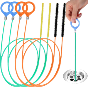 4 cái ráo nước bằng nhựa dụng cụ vệ sinh Bộ dụng cụ linh hoạt xoắn ốc rods cho vòi hoa sen bồn rửa thông tóc tắc hiệu quả Cleaner