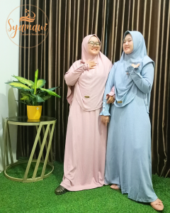 syamawi | syifa dress knit set khimar jumbo LD 120