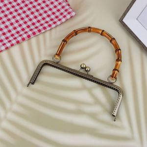 Minwen 1PC kim loại cổ điển Túi khung hôn Clasp khóa với tre xử lý đồ trang sức móc may ốc vít ví làm nguồn cung cấp