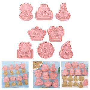 8Piece Durable Fondant Cookie Cutter Set Portable Fondant Cookie Biscuits Molds For Individualized Birthday Cookie
