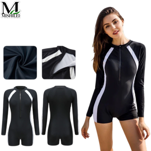 Mishilei One Piece Rashguard Swimsuit Beach Surfing Suit Swimsuit Set Sun Protection Urfing Suit Swimsuit