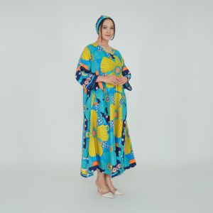 Imani Butik|Fashion Wanita Dress Jolie Bahan Katun Motif Warna Warni Full Colour Cantik dan Menarik
