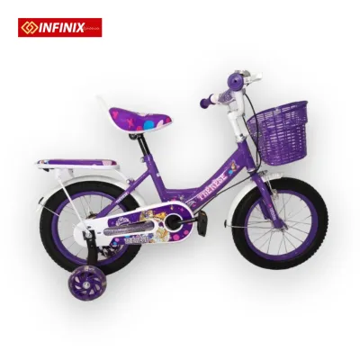 BMX 12 Therese Girls Kids Bike Purple With Basket And Carrier