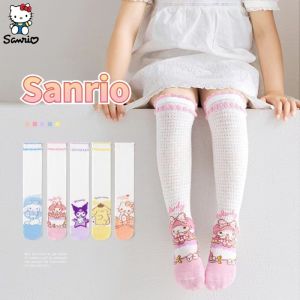 Hello Kitty Sanrio ถุงเท้า Kuromi Cinnamoroll อะนิเมะน่ารักนักเรียนฤดูร้อนบางสบาย Breathable การ์ตูนถุงเท้าของเล่นสําหรับหญิง