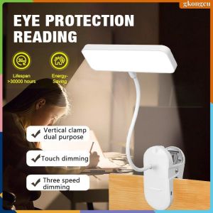 LED Desk Lamp Table Clip Rechargeable On Lamp Eye Protection 3 Modes Dimming Light LED 360° Flexible Gooseneck Arm Drafting Lampshade For Study Work Reading Kedia