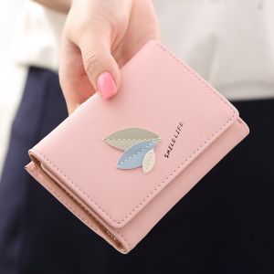 Ví Ngắn Nữ Mini 3 Chiếc Lá May Mắn 444 Phong Cách KOREA Siêu Đẹp