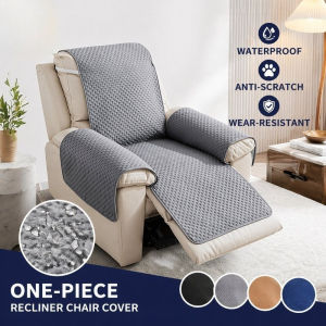 Recliner Chair Cover Waterproof One Piece Non Slip Elastic Strap Wear Resistant Pet Proof