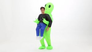 Alien Inflatable Monster Costume Scary Green Alien Cosplay Costume for Halloween Party Festival Stage for Kid