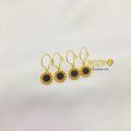 Anting Desi Hitam Vintage Romawi Permata Anting Jepit Titanium Anti Karat Korea. 