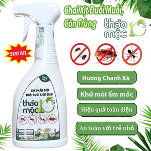 Chai Dung Dịch Dạng Xịt Đuổi Muỗi Côn Trùng Thảo Mộc 10S 500ml Mùi Hương Dễ Chịu Xuất Xứ Thảo Mộc - Xua Đuổi Muỗi Gián Côn Trùng