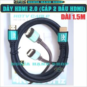 Cáp HDMI 2.0 dài 1.5M Hỗ trợ xem phim 4K 60Hz - Dây HDMI 2.0 - HDMI Cable - Cáp 2 đầu HDMI