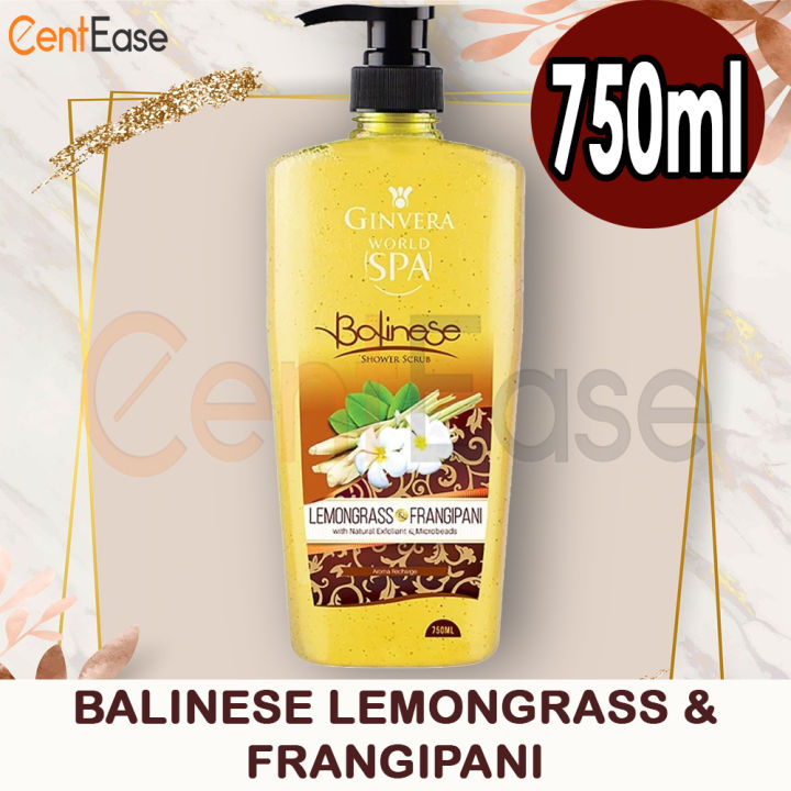 Ginvera World Spa Balinese Lemongrass & Frangipani Shower Scrub 750ml ...