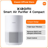 Xiaomi Smart Air Purifier 4 Compact | 230m³/h CADR Triple-Layer H13 Filter Odour & Second-hand Smoke Removal Low Noise Energy Saving Compact Design 16-27㎡ Coverage