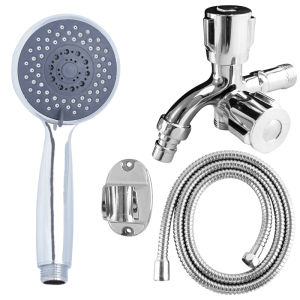 Hand Shower 1 Set Kran+Selang Kamar Mandi Bahan Stainless Dan Abs Chrome HS-73+G-6+JS-20+HSZ-90