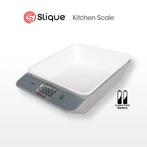 SLIQUE Digital Kitchen Weighing Scale Tempered Glass White High Precission Kitchen & Home Essentials