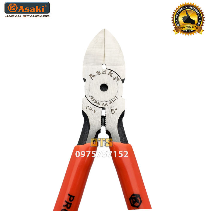 Kìm cắt kỹ thuật 5 inch Asaki JAPAN AK-8147 135mm, thép CR-V độ cứng ...