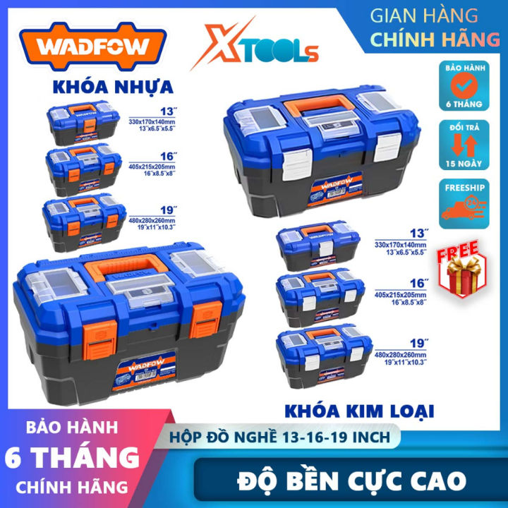 Hộp đựng đồ nghề WADFOW 13-19 inch Thùng dụng cụ nhựa PP cứng cáp chịu ...