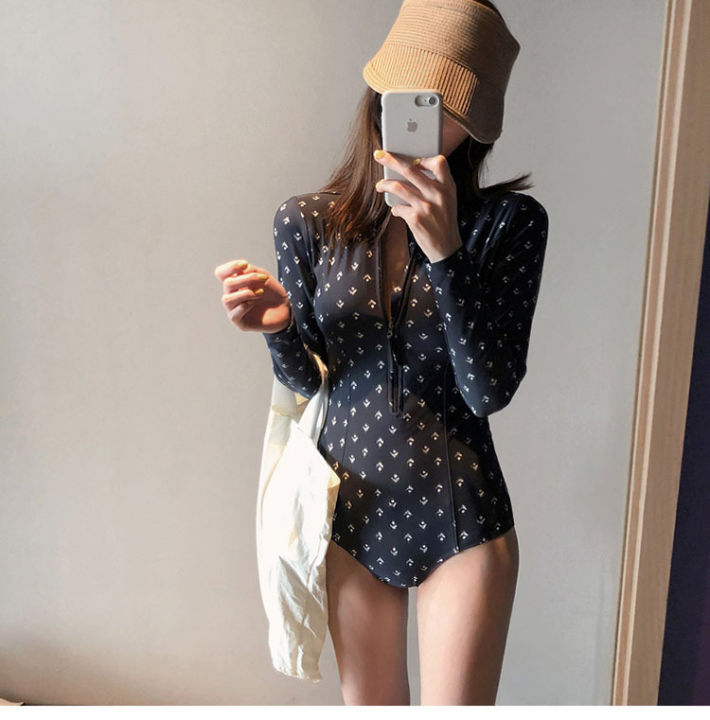 【HOT】 Korean Swimwear Padded Rashguard Printed One Piece Korean Swimsuit Lazada PH