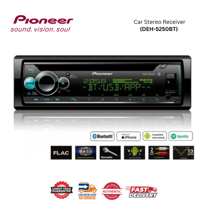 Pioneer Car Stereo Receiver (DEH-5250BT) 100% Original w/ Bluetooth/CD ...