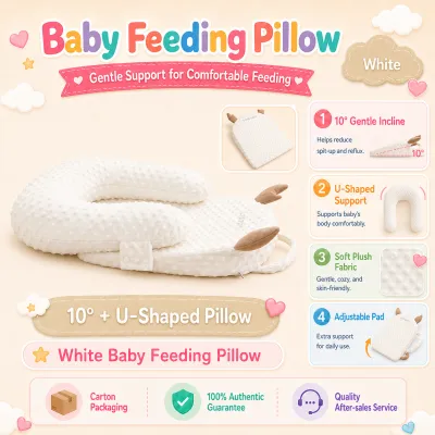 PlayPark Baby Feeding Pillow Anti Spill Baby Slope Pillow Adjustable Angle Anti Reflux Cushion Soft Breathable Portable for Newborn