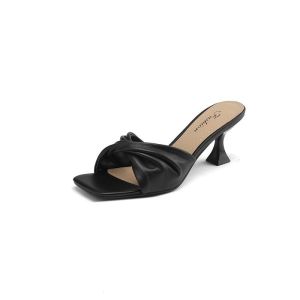 French Slippers For Women To Wear Outside Non-Slip Womens Fashionable High-Heeled Slippers