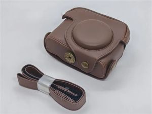 Camera Bag Case For Canon Powershot G15 G16 Full PU Leather Body Cover With Strap