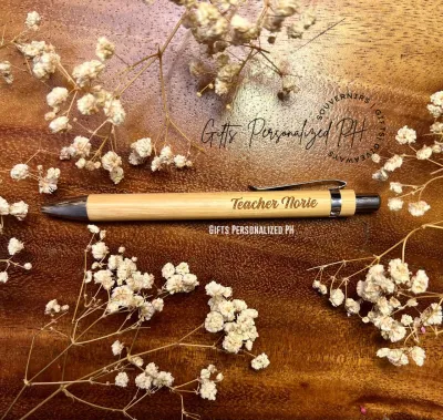 Personalized Ball Pen GEL INK | Engraved Bamboo Ballpen | PLEASE SELECT IF Pen Only or with Window Box / Acrylic Case / Velvet Pouch - Prices differ depending on the variation | Personalize Gel Pen gelpens