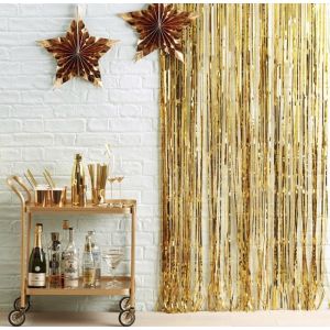 (SG SELLER 1 x 2M Metallic Foil Curtain for birthday Tinsel Fringe Curtain Birthday Party Decoration Wedding Photography Backdrop Curtain