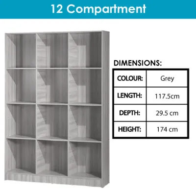 ASTAR Open Bookcase/ Compartment Shelves/ Display shelf Storage / Wooden Book Cabinet / Book Shelves & Rack -FREE INSTALL
