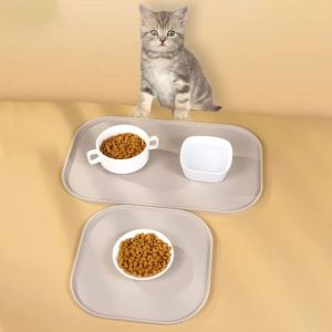 ER52858 Silicone Pet Food Mat Waterproof Prevent Spills Pet Placemat Easy To Clean Anti-slip Cat Bowl Pad Prevent Food Water Overflow