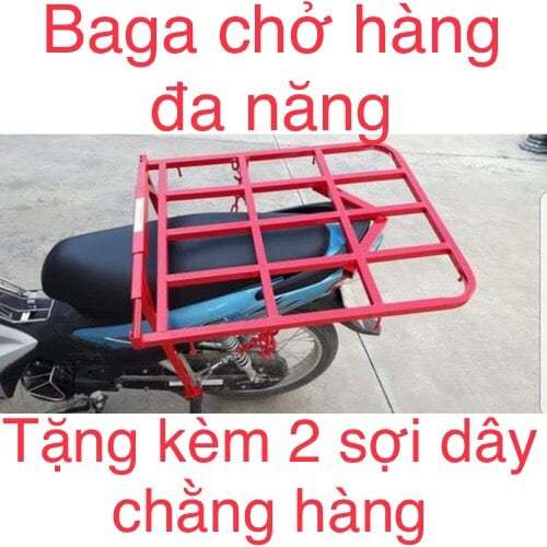 Giá chở hàng đa năng- Baga chở hàng- Cáng chở hàng dành cho các loại xe máy (54cmx65cm) Tặng kèm 2 dây chằng hàng